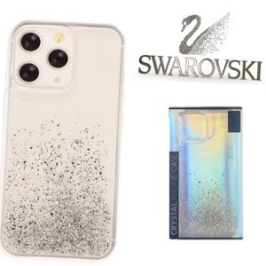 SWAROVSKI Crystals Silver Glitter Dipped iPhone 13 PRO MAX Case